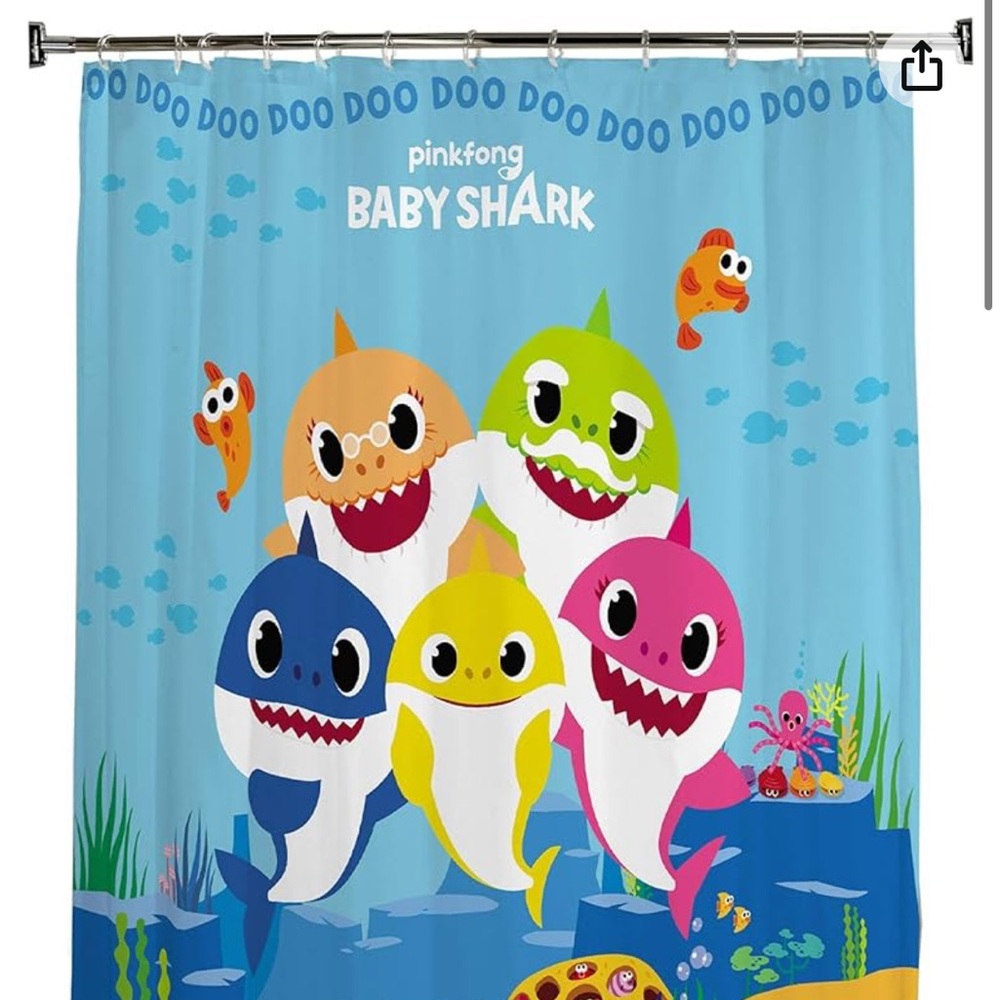 Baby shark shower curtain and rug